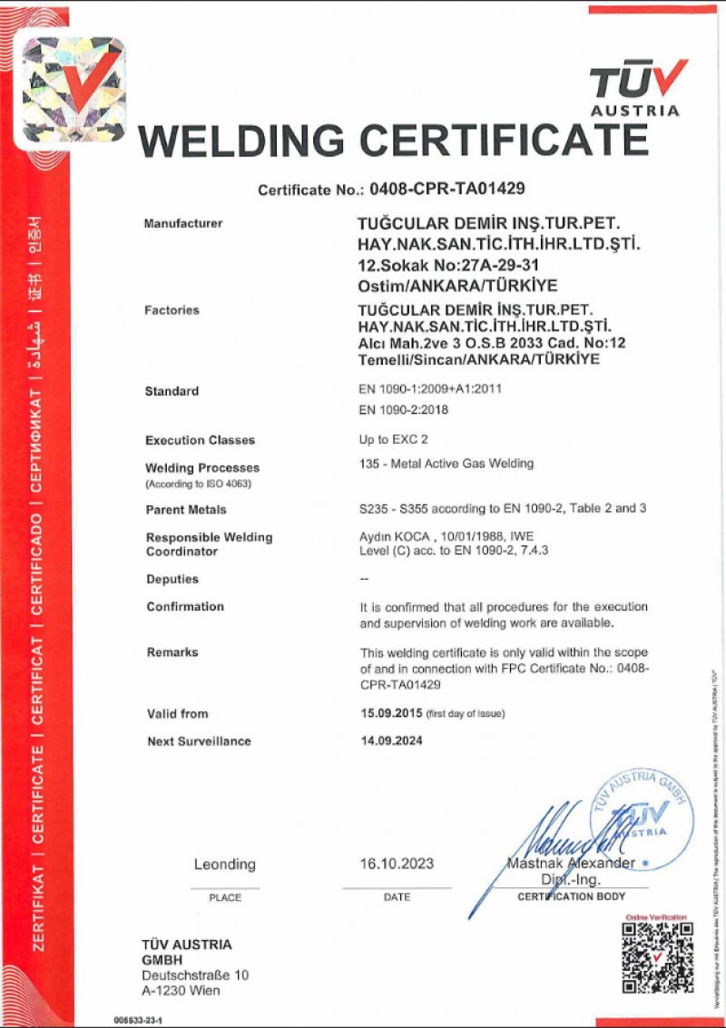 Welding Certificate